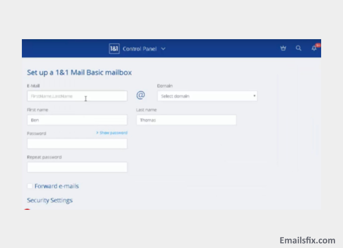 1and1 Email IMAP, SMTP & POP3 Server Settings