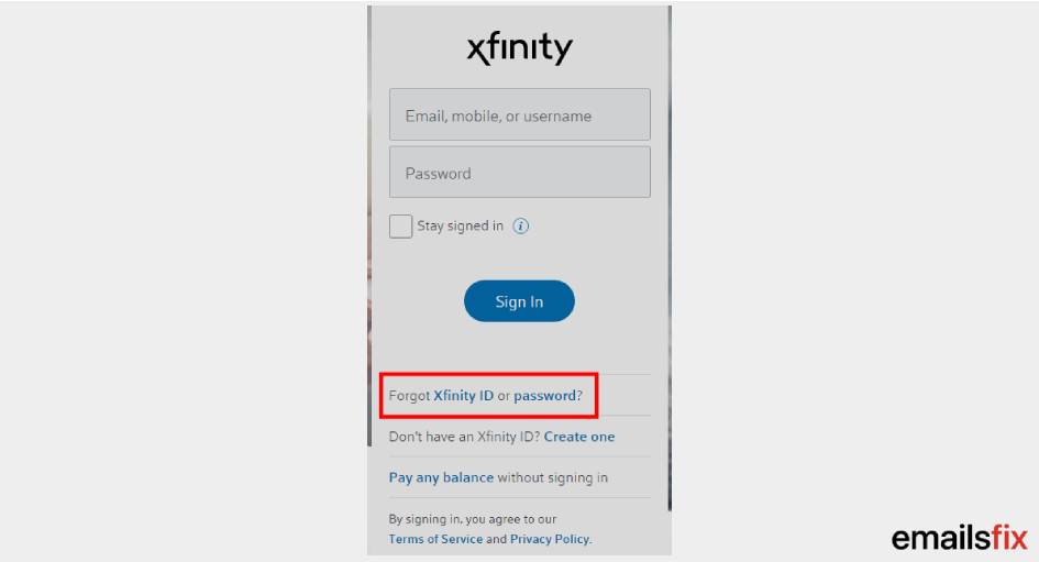 xfinity verify email